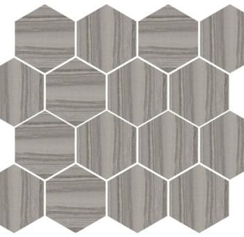 Silver Dark Hexagon Mosaic Happy Floors