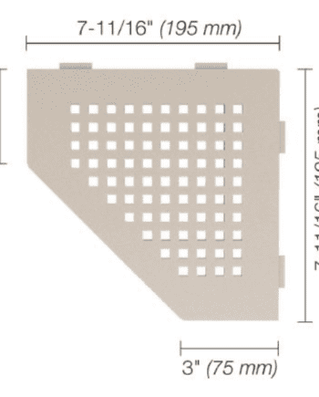 Schluter SHELF Pent Square Cream SES2D3TSC - open box