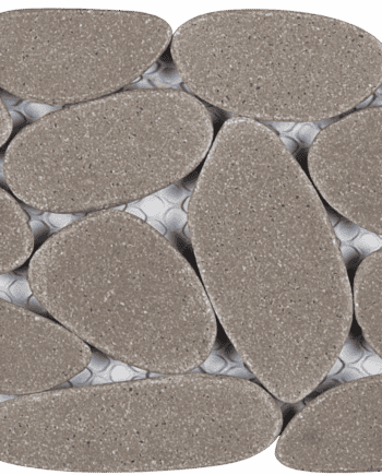 Bati Orient PIGR31 Light Grey Sliced Reconstituted Pebble Mosaic Interlocking Border